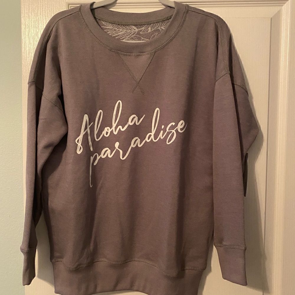 Aloha Paradise Crewneck Sweatshirt - Taupe